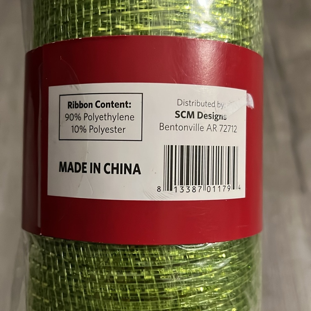 Green Mesh Ribbon Roll - Picture 5 of 5